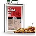Ayuda Organics Groundnut Oil I Pure, Natural & Organic Peanut Oil I Kachi Ghani Cold Pressed I Virgin, Double Filtered I Moongphali Tel I No GMO I for Healthy Cooking, Skin Glow & Hair Growth (5 Ltr)