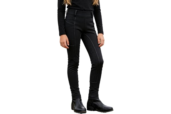 HULIJA Ridbyxor för flickor, ridbyxor, pojkar, ridbyxor, leggings, hästutsikt, avslappnad trailridning, träning, sportleggings
