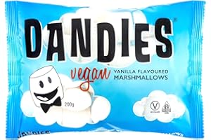 HER FLAVOUR Dandies Light and Fluffy Vegan Marshmallows | Perfect for Barbeque | Bonfire | Roast | Toasting | Smores or Just Snacking | American Style | Suitable For Vegetarian | Gelatine-free | 200g