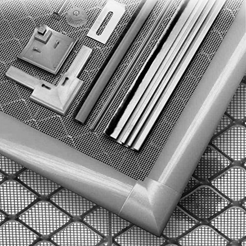 Lichtschachtabdeckung Profi 115 x 60 cm ALU Rahmen + PET Screen Gewebe, individuell kürzbares Schutzgitter, einfache Montage ohne Bohren, Dichtungsbürste + Gummi-Wandanschlussprofil - 2