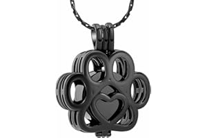 VCCWYQK Biżuteria kremacyjna na prochy dla psa/kota łapa stal nierdzewna pamiątkowy medalion urna naszyjnik wewnątrz mini etui pamiątka kremacja biżuteria dla zwierząt domowych