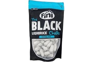 ITDSTORE Fini The Black Liquorice - Caramelle Gommose alla Liquirizia a forma di gessetto - 5 buste da 150 gr.(CHALKS)