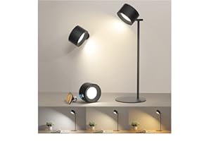 Coollamp LED Desk Lamp, Eye Caring Table Lamp, Dimmable Bedside Lamp with 3 Lighting Modes&3 Brightness Levels, Touch Control, Rechargeable Desk Light for Home Office Bedroom Reading Study Work