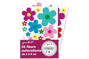 Set d’autocollants younikat Fleurs 35 petites fleurs I autocollants Flower-Power pour scooter vélo ordinateur portable téléphone autocollants voiture I résistant aux intempéries I kfz156
