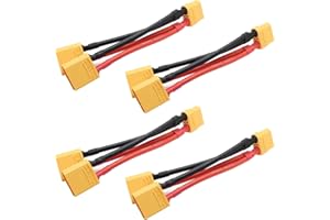EatPitaya XT60 Parallel Battery Connector Cable 1 Male to 2 Female Dual Extension Y Splitter, for DJI Phantom RC Mode Helicopter Quadcopter - 4Pcs