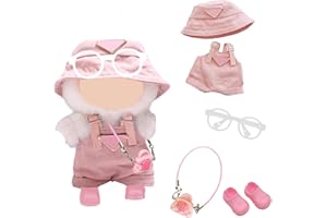 S.F.Pachira Pack of 5 Clothing for 17 cm La-bu-bu Plush, Doll Clothes, DIY Outfit for La Dolls, Pink Hat, Cuddly Toy Clothing, Outfit Only Clothing Accessories for Collectors, DIY Children's Gifts