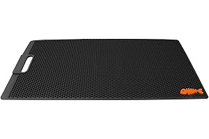 AFEISOL NonSlip Fish Fillet Mat for Filleting, Cutting, Cleaning Heavy Duty Rollable Fish Bait Cutting Board No Need Fish Grippers Large Size Fish Cleaning Mat (14 * 28”, Black)