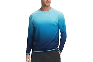 Tyhengta Men's UV Protection T-Shirt Long Sleeve Tops Summer Sun Protection UPF 50+ Rashguard Shirts Quick Dry Swimming T-Shirt