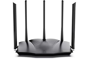 ‎TENDA Tenda RX12 Pro Router WiFi 6 AX3000 - Bezprzewodowy Router Dwupasmowy 2.4GHz/5GHz, Router Gigabitowy z 4 Portami, Anteny 5x6dBi, Router Gaming, Pasmo 160 MHz, WiFi+, Parental Control/WPA3/VPN