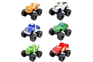 LKNBIF 6 Pezzi Monster Mini Macchinina Auto, Monster Truck Mini Auto, Blaze The Monster Machines Auto Giocattolo Torta Decorazione Mini Auto da Mini Set di Auto per Bambini Decorazione Festa