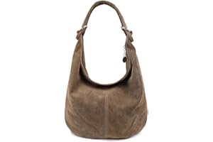 OBC ONLY-BEAUTIFUL-COUTURE OBC Made in Italy Damen XXL Ledertasche Leder Wildleder Shopper Tasche Schultertasche Umhängetasche Hobo-Bag Beuteltasche
