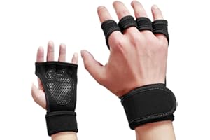 Skevic Guantes Gimnasio Hombre y Mujer - Guantes de Gym para Levantamiento de Pesas, Barra Dominadas, Crossfit, Calistenia, etc. Guantes Fitness Transpirable y Antideslizante con Muñequeras Gym