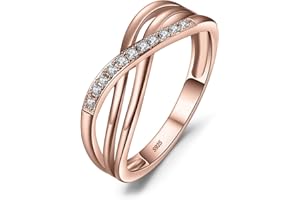JewelryPalace Infinity Wickelring Verlobungsring Unendlichkeit Promise Eheringe Ring Silber 925 Damen, Zirkonia Silberringe Trauringe Hochzeitsringe Antragsring Ringe, Damen Schmuck Rosegold Gold
