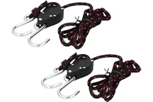 BOXWIZARD 2pcs Canoa Bow e Stern Tie Downs Cinghie Regolabile Kayak Corda Blocco Puleggia Tie Down Cinghie Canoa Bow Stern Cinghia a Cricchetto