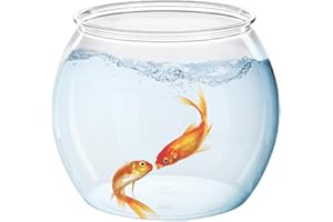 AZNEVER Vase Bocal à Poisson | Petit Aquarium Rond pour Poissons Betta - Aquarium pour Salon, Appartement, Bureaux, Maison pour Poisson Rouge, Poisson Betta