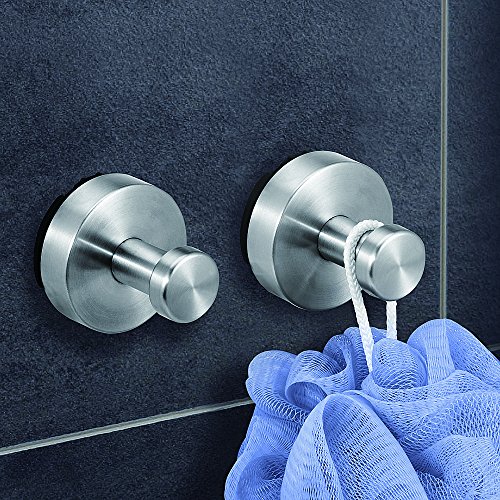 Handtuchhaken, Dailyart Mantel Robe Wandhalterung für Bad Küche Garage, Edelstahl, gebürstet Finish, 2er Pack