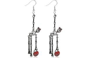 LXONTSG Pendientes de Calavera, Pendientes Colgantes de Calavera, Pendientes de Esqueleto de Calavera, Pendientes de Esqueleto Humano, Pendientes Hallowee Calavera, Pendiente Aretes Halloween