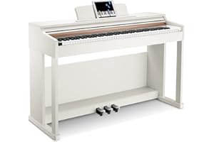 Donner Digitalpiano 88 Tasten Gewichtet DDP-100, Anfänger Keyboard Piano Bundle mit Möbelständer, Netzadapter, Weiß