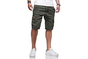 TARAINYA Pantaloncini Uomo Cargo Corti con 6 Tasche Coulisse Estivi Cotone Shorts