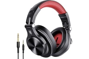 OneOdio A70 Słuchawki Bluetooth Over Ear, przewodowe i bezprzewodowe słuchawki stereofoniczne z mikrofonem, 72 godziny odtwarzania CVC 8,0 Jack 3,5 mm i 6,35 mm, składane słuchawki do DJ do gitary