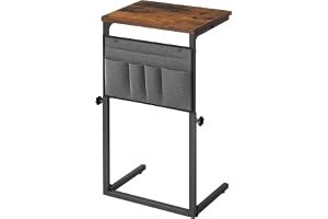 HOOBRO Sidobord C-form, höjdjusterbar 50–75 cm, soffabord