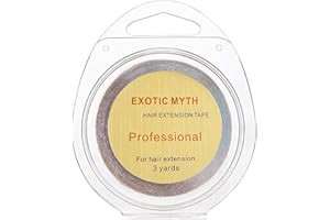 EXOTIC MYTH More than 3 months hold time Double Sided Hair Extension Tape hair tape (10mmx3yards, Brown)