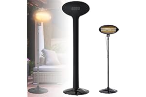 YedZen Electric Patio Heater Cover, 600D 180x65cm Electric Outdoor Heater Covers Waterproof, Windproof Garden Heater Cover with Zipper & Adjustable Drawstring