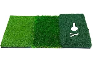 BOOMSTART Tapis de golf 3 en 1 portable pour la conduite de golf, le déchiquetage et le putt de golf à la maison 63,5 x 40,6 cm