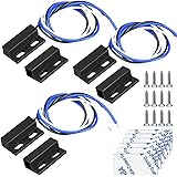 Gebildet 3 Sätze Schwarzer Magnetschalter, Verkabelung NO/NC, Versenkter Türsensor, Versteckter Fensterkontakt, Reed-Schalter