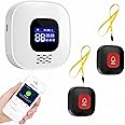 Wireless Caregiver Pager, with Smart Call System & Call Buttons for Elderly Monitoring, Life Alert System for Seniors, 2 SOS Panic Button & 1 Receiver