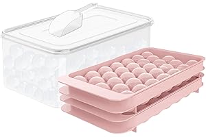 WIBIMEN Runde Eiswürfelform, Eiswürfelform für Gefrierschrank mit Behälter, Mini-Kreis-Eiswürfelform, 2.5 cm x 66 Stück, Kuge
