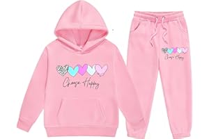 Vuncio Girls Tracksuit Set Kids Age 3-14 Years Long Sleeve Hoodie Sweatshirt and Trousers Outfits Sets for Girls Trendy Spring Winter Comfy School Casual Jogging Athletic Sport Streetwear