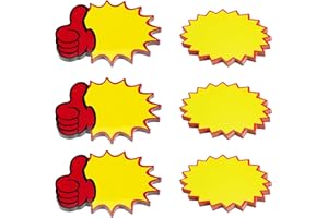 Zfseyuh 120 Piezas Etiquetas de Precio,Etiquetas de Venta en Blanco,Fluorescentes Etiqueta Promocional,Letrero Starburst,Etiqueta de Precio del Logotipo de la Tienda Minorista