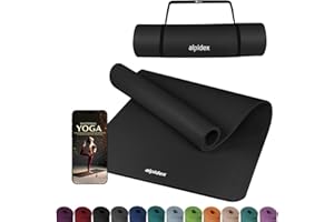 ‎ALPIDEX ALPIDEX Yogamatte Extra Dick 1,5 cm Gymnastikmatte 3 Größen E-Book rutschfest Phthalatfrei Fitness Matte Turnen Pilates Sport Physio HIIT Yoga Trainingsmatte Isomatte