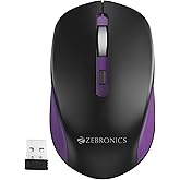 ZEBRONICS Jaguar, 2.4GHz, Wireless Mouse, 1600 DPI, Silent Operation, High Precision, 4 Buttons, 3 DPI, Comfortable & Ergonom