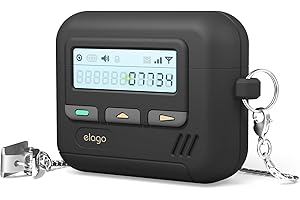 elago Pager etui do AirPods 4, kompatybilne z AirPods 4. generacji, smycz w zestawie, odporne na wstrząsy, pełna ochrona, dla mężczyzn, dla kobiet, czarne