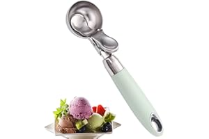 SunBeautiful Cucchiaio Gelato in Acciaio Inox Lucidato Porzionatore Per Gelato Con Espulsore per falafel, riso, torta, pasta, palline di melone, palline di gelato, paletta per gelato - Verde