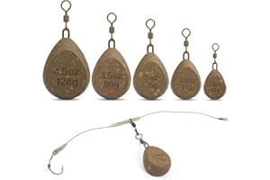 Sougayilang Lot de 5 poids de pêche à la carpe, matériaux non toxiques et sans danger, accessoires d'appâts de pêche à la carpe, lot de 5 pièces comprenant 42,5 g/70,9 g/85 g/99,2 g/127,6 g
