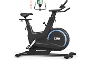 IBK Cyclette Professionale, Cyclette da casa con volano da 15 Kg, con Schermo LCD porta Tablet Cellulare, compatibile con APP Kinomap, Zwift e FitShow, Sensori cardiofrequenzimetro, bici per Fitness
