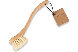 ENA Living Wooden Dish Brush (26x4 cm) | Sustainable FSC-certified Beechwood | Eco Labelled With Horse Hair Bristles | Long Lasting and Sturdy