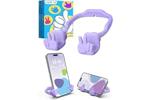CALDEVER Regalos para Mujer Hombre Soporte Móvil Mesa: Regalos Navidad Amigo Invisible Originales para Niña Niño Niños Soporte Móvil con Gesto YEAH Porta Móvil Ideas Regalo Cumpleaños Reyes Morado 1 ud
