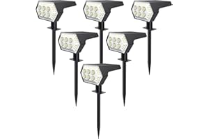 OOTDAY Faretto Solare, Impermeabile IP65, 108 LED, 4 Modalità, Ampio Angolo, per Parete, Patio, Vialetto e Illuminazione Giardino