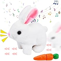 Lapin Interactif GUBOOM – Peluche Sauteuse Avec Carotte, Sons, Mouvements, Cadeau De Pâques, Dès 3 Ans (Brun)