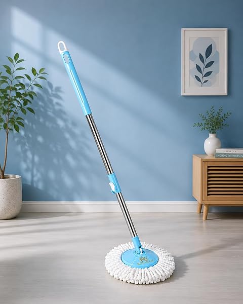 360 Degree Floor Mop Cleaner | Microfiber Mop with Stainless Steel Handle | Easy Cleaning Tool for Home & Office | Magic pocha ||