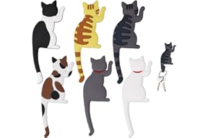 XM-ZHHY 6Pcs Aimants Frigo Chat, Magnet Frigo Décoratifs, Grands Magnette Aimants Frigo Drôles pour Enfants Aimants pour Tableaux Magnetique Blancs, Cuisines, Bureaux, Photos, Mèmes