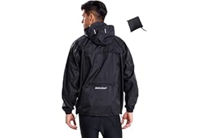 BALEAF Veste de Pluie Unisexe Pliable Coupe Vent Homme Running Veste Pluie Velo Veste Cyclisme Homme Manteaux Imperméables à Capuche