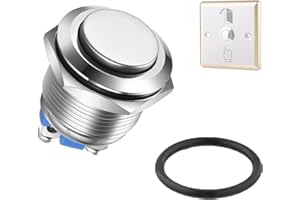 ​AzureRay Bouton Poussoir Étanche IP67 16mm - Commutateur Momentané 12V/24V/36V DC en Alliage d'Aluminium | Pour Voiture, Industrie et Applications Extérieures