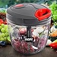 GOPI Large Handy and Compact Chopper, (1000 Ml) with 6 Blades for Effortlessly Chopping Vegetables and Fruits for Your Kitchen, (14298), Black