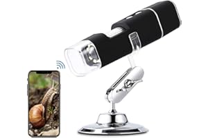 EECOO 50x Do 1000x Cyfrowy Mikroskop Wifi 1080p, 2mp Przenośnego Bezprzewodowego Mikroskopu Kieszonkowego, ładowalny Usb, 8 Led, Usb 2.0 Metal Support Dla Iphone, Ios, Android, Ipad, Windows, Mac