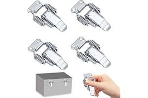SPEACOUR 4 PCS Cierre de Resorte de Acero Inoxidable Cerradura de Palanca Corchete Traba Plateada Palanca Corchete Traba Palanca Abrazadera Metal Cierre Pestillo para Caja, Cajón, Armario (Plateado)